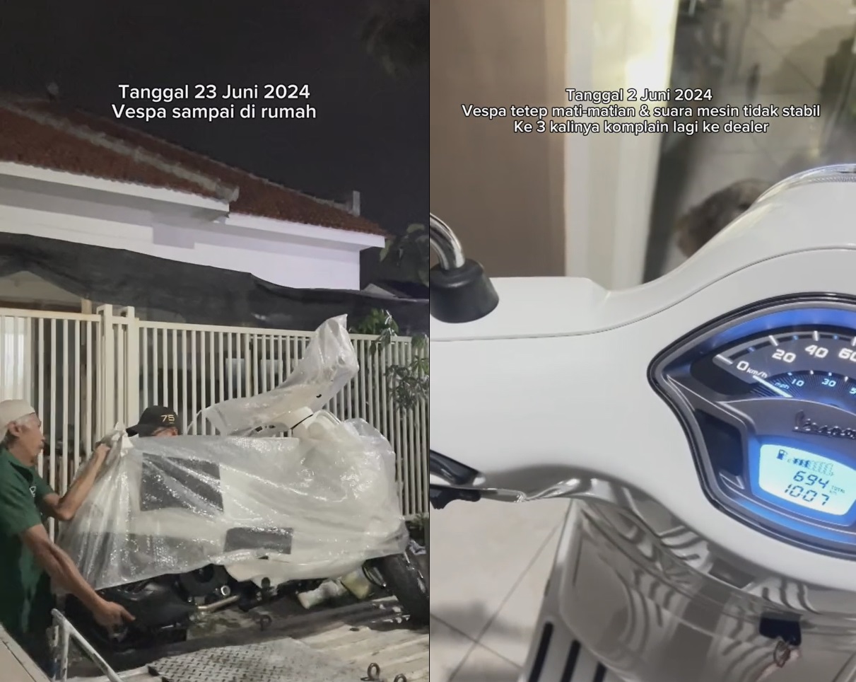 Viral! Pemilik Vespa Baru Keluhkan Motornya Mogok, Langsung Ditanggapi Piaggio Indonesia