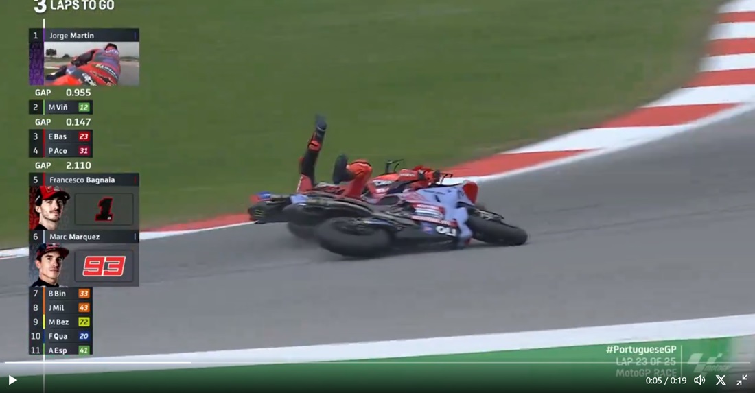 Simak! Video Crash Marc Marquez Vs Francesco Bagnaia